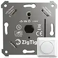 Zigtiger Dimmer Schalter, LED Dimmer 230V Drehdimmer Unterputz Dimmschalter für Dimmbare LED & Halogen 3-100W, Dimmer für LED Lampen, Ohne Klemmkrallen, Phasenabschnitt, Weiße Platten