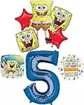 Spongebob's 5th Birthday Party Supplies and Balloon Bouquet Decorations