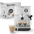 Breville Bijou Espresso Machine | Automatic and Manual Espresso, Cappuccino & Latte Maker | 15 Bar Pump | Steam Wand | Silver [VCF149]