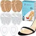 Reusable Metatarsal Pads Women, Ball of Foot Cushions for Women All Day Pain Relief and Comfort, Washable Heel Pads One Size Fits All High Heel Inserts (10 Pieces in A Set)