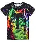 Fanient Jungen Mädchen Casual T-Shirts 3D-Druck Bunte Grafik Sommer Tee Tops Outfits für Kinder