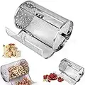 Rotisserie Basket, Stainless Steel Grill Roaster Drum, Oven Basket Air Fryer Accessories 360° Rotating for Peanuts Coffee Beans BBQ Walnuts DIY Kitchen Cooking Tool