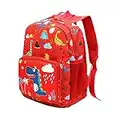 POWOFUN Zaino da viaggio in età prescolare per bambini zaino da scuola del fumetto sveglio zaino Bookbag, Dinosauro rosso.