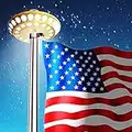 enrybia Flag Pole Light Solar Powered Wide Angle Super Bright 40 LED Lights 960lm Auto On/Off LED Downlight, Flag Pole Light Outdoor Dusk to Dawn for Most 15 to 25 Ft In-Ground Flagpole