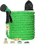 Garden Hose, Upgraded 150ft Expandable Garden Hose, Flexible Garden Hose with 8 Function Nozzle, 3/4", 1/2" Fittings, Lightweight Expanding Water Hose for Gardening(Green)