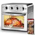 Geek Chef Air Fryer, 6 Slice 24QT Air Fryer Toaster Oven, Air Fryer Oven, Roast, Bake, Broil, Reheat, Fry Oil-Free, Extra Large Convection Countertop Oven, Accessories Included, Stainless steel light, ETL Listed, 1700W