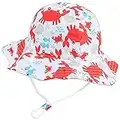 Taidor Bébé Chapeau de Soleil Bob pour Tout-Petit Chapeau de Plage D'été à Imprimé Mignon avec Jugulaire Réglable pour Enfants Rouge Crabe 48