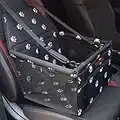 Bolsa de transporte para mascotas, Asiento del Coche de Seguridad para Mascotas Perro Gato Plegable Lavable Viaje Bolsas y otra Mascota Pequeña con Cremallera Bolsillo[ Paw pattern]