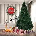 SHATCHI Alaskan Pine Black/Green/White Christmas Bushy Looking Artificial Tree with Metal Stand Xmas Home Décor, PVC, 12Ft/360CM