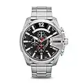 Diesel Men's 59mm Mega Chief Quartz Stainless Steel Chronograph Watch, Color: Silver (Model: DZ4308)