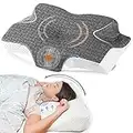 Elviros Almohada Viscoelastica, Almohada Cervical para Relajarse de Dolor del Cuello y Hombro, Almohadas Ortopedica para Durmiente Lateral, Almohada de Diseño Ergonómico para Durmiente Trasero