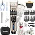 Dog Clippers , Professional Dog Grooming Kit , Cordless Dog Grooming Clippers for Thick Coats , Dog Hair Trimmer , Low Noise Dog Shaver Clippers , Quiet Pet Hair Clippers Tools for Dogs Cats ,Gold