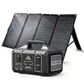 Solar Generator 1021Wh,Portable Power Station 1000W and 1x120W Solar Panel electric with 2x110V/1000W AC Outlets,Solar Power Generator with Lithium Battery Pack for Outdoor RV/Van Camping,Overlanding