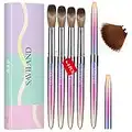 Saviland 4PCS Acrylic Nail Brush - Acrylic Brush for Acrylic Nails, Multicolorful Gradient & Metal Handle Nail Brush for Acrylic Powder, Nail Art Brushes for Acrylic, Nail Art Tools (Size 10/12/14/16)