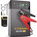 VTOMAN X1 Jump Starter with Air Compressor, 2500A Portable Battery Booster(Up to 8.5L Gas/6L Diesel Engines) with 150PSI Digital Auto Tire Inflator, 12V Car Lithium Battery Jump Box Pack Power Charger