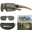 HUNTERSKY HTS Q37 anti fog polarized Tactical hunting Shooting sunglasses Military Grade Ballistic Impact Protection eye pro, Golf Motorcycle riding running driving Gun Range outdoors