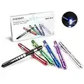 RISEMART 6PCS Diagnostic Medical Penlight Reusable LED Pen Light with Pupil Gauge for Nurses Doctors with Pocket Clip(Multicolor)