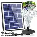 AISITIN Solar Fountain Pump, 2022 Upgraded 6.5W Panel Backup Solar Water Pump Floating Fountain, 6 Nozzles, for Bird Bath, Fish Tank, Pond or Garden Decoration