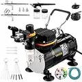 VEVOR Airbrush Kit, Professional Airbrush Set with Compressor, Airbrushing System Kit with Multi-Purpose Dual-Action Gravity Feed Airbrushes, Art Nail Cookie Tatto