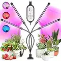 Grow Lights for Indoor Plants, Garpsen 80 LEDs Full Spectrum Led Plant Grow Light, 10 Dimming Level & 4 Heads Grow Lamp with Timer 360°Adjustable Gooseneck for Seedlings and Succulents