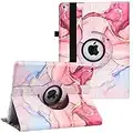 New Case for iPad 9.7 inch 2018 2017/ iPad Air 2 Case - 360 Degree Rotating Stand Protective Cover Smart Case with Auto Sleep/Wake for Apple iPad 5th/6th Generation (Marble Pink)