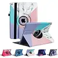 New iPad 9.7 inch 2018 2017/ iPad Air 2 Case - 360 Degree Rotating Stand Smart Cover Case with Auto Sleep Wake for Apple iPad 9.7" (6th Gen, 5th Gen)/iPad Air (Marble)