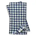 Linen & Cotton Juego de 4 Servilletas de Tela a Cuadros Estella - 100% Lino, Blanco Azul (32 x 32 cm) Suaves Lavable Rústico para Hogar Mesa de Centro de Madera Restaurante Picnic Verano Pascua País