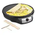 ISILER Electric Crepe Maker, 1080W Electric Pancakes Maker Griddle 12 IN