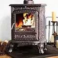 NRG 6KW Antique Bronze Cast Iron Wood Burning Stove Defra Eco Design High Efficiency Indoor Use