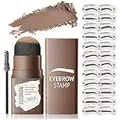 Eyebrow Stamp Stencil Kit - 1 Step Eye Brow Stencil Kit for Beginners, Brow Stencil and Stamp Kit Long-lasting, Smudge-Proof & Waterproof, 24 Reusable Eyebrow Shapes Stencils for Perfect Brow Shape (Medium Brown)