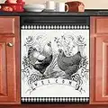 Kitchen Dishwasher Magnet Front Cover Sticker Country Retro Chicken Refrigerator Front Cover Magnet Sticker Appliance Sticker Kitchen Decoration(magnetic 23"x 26")