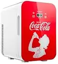 °CUBES Coca-Cola MINI I Mini-Kühlschrank mit hochwertigem Glasdruck I LCD Display mit Touch-Panel I mit 2 Anschlüssen 12V/220V