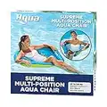 AQUA Deluxe Supreme Hex Pool Chair Lounge, Luxury Fabric, Suntanner Pool Chair Float, Adult Pool Float, Heavy Duty, Blue Fern