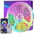 Led Strip Lights with Remote and APP Control, 10m Led Strip Lights, RGB Led Strip Using IC Chips Control Rainbow Colour, USB Powered, Bluetooth Music Sync Color Changing LED Lights for Bedroom,Kitchen