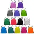 Grneric Drawstring Bags Bulk 14 Pcs Drawstring Backpack Bulk Cinch Bag Sackpack for Men Women Gym 14 Colors