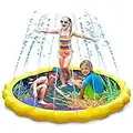 Keten Splash Pad, Tapete de Aprendizaje para Salpicar con Rociadores para Actividades al Aire Libre, Juguetes Inflables de Agua para Bebés, Niños Pequeños y Niños (67” / 170 cm)