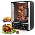 Nutrichef Upgraded Multi-Function Rotisserie Oven - Vertical Countertop Oven with Bake, Turkey Thanksgiving, Broil Roasting Kebab Rack with Adjustable Settings, 2 Shelves 1500 Watt - PKRT97