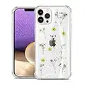 Pnakqil Funda para Apple iPhone 13 Pro MAX 6,7", Brillante y Transparente Funda con Diseño Flores secas artesanales Carcasa Case de Silicona Antigolpes TPU Bumper Cover para iPhone 13 Pro MAX, Flor 1