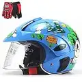 ZJRA Kid Casque De Vélo,Cartoon Casque Intégral pour Les Enfants,Snowboard Casque VTT Garçons Et Filles,Dot/CEE Certification Qualité,Convient pour Toutes Les Saisons,E