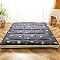 Extra Thick Futon Floor Mattress, Japanese Folding Roll Up Padded Mattress Sleeping Pad, Foldable Camping Portable Mattress Shikibuton, Bed Mattress Topper, Floor Lounger Guest Bed for Car Couch