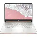 HP 2022 Premium 14-inch HD Thin and Light Laptop, Intel Quad-Core Processor, 16GB RAM, 64GB Storage, Long Battery Life, Webcam, Bluetooth, HDMI, Wi-Fi, Rose Gold, Windows 11 + 1 Year Microsoft 365