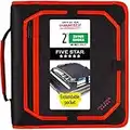 Five Star 2 Inch Zipper Binder, 3 Ring Binder, Expansion Panel, Durable, Red/Black (29052CE8)