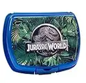 Jurassic World - Fiambrera para niños con diseño de dinosaurio, caja de almuerzo de plástico con un compartimento y cierre de clip, ideal para el almuerzo en la escuela