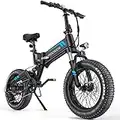 20"x4" Electric Bike for Adults Fat Tire 500W 20MPH Ebike Foldable Electric Mountain Bicycles with 48V 10Ah Removable Battery, Dual Shock Absorber, Shimano 7-Speed