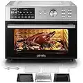 Air Fryer Oven OIMIS,32QT X-Large Air Fryer Toaster Oven Stainless Steel Air Fryer Rotisserie Oven Combo 21 IN 1 Countertop Oven Dual Cook Patented Dual Air Duct System With 7 Accessories 52 Recipes&Manual 1800W