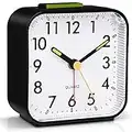 Tisaika Silent Alarm Clocks Bedside Non Ticking Battery Powered Table Clocks Luminous Large Display Snooze Light Function for Bedroom Office