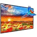 Updated 150 Inch Portable Projector Screen, YF2009 16:9 HD Foldable Anti Crease Indoor Outdoor Movie Projection Screen for Camping/Home Theater/Office/Party - with Hooks and Ropes, Easy to Install