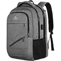 MATEIN Laptop Backpack, 17 Inch College Backpack for High School, Large Travel Backpack Water Resistant Laptop Bag Business Work with USB Charger Port, Anti Theft TSA Rucksack for Men Women, Grey