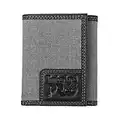 Timberland PRO Men's Canvas Leather RFID Trifold Wallet with Zippered Pockets, Charcoal, One Size
