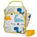 VASCHY Bolsa Almuerzo Infantil, Bolsa Termica Porta Alimentos para Niños Bolsa Merienda Bolsa Termica Bebe con Cremallera y Correa Desmontable para Escuela Picnic Camping, Dinosaurio Amarillo